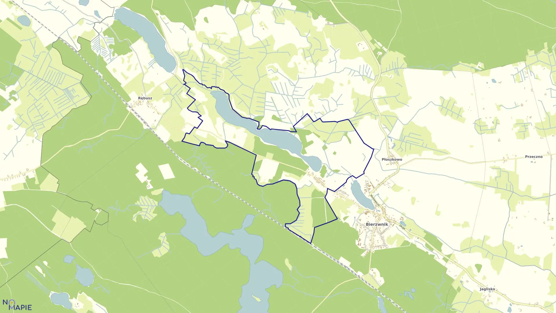 Mapa obrębu STARZYCE w gminie Bierzwnik